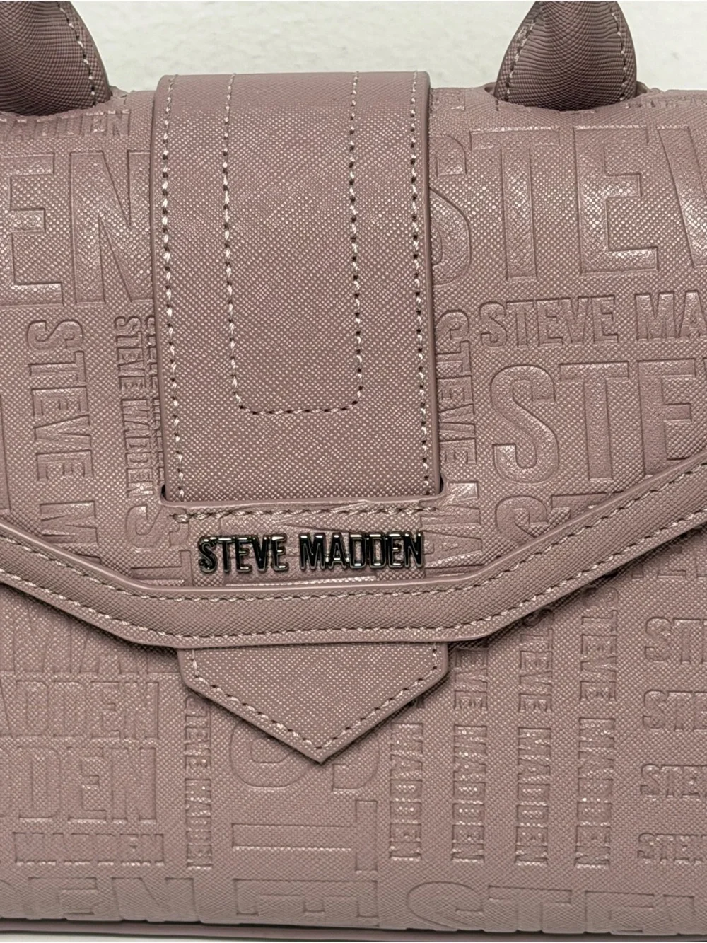 Steve Madden Dusty Mauve Top-Handle Satchel with Detachable Strap
